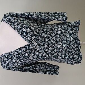 2/$15 LOFT Floral Print Faux Wrap Top